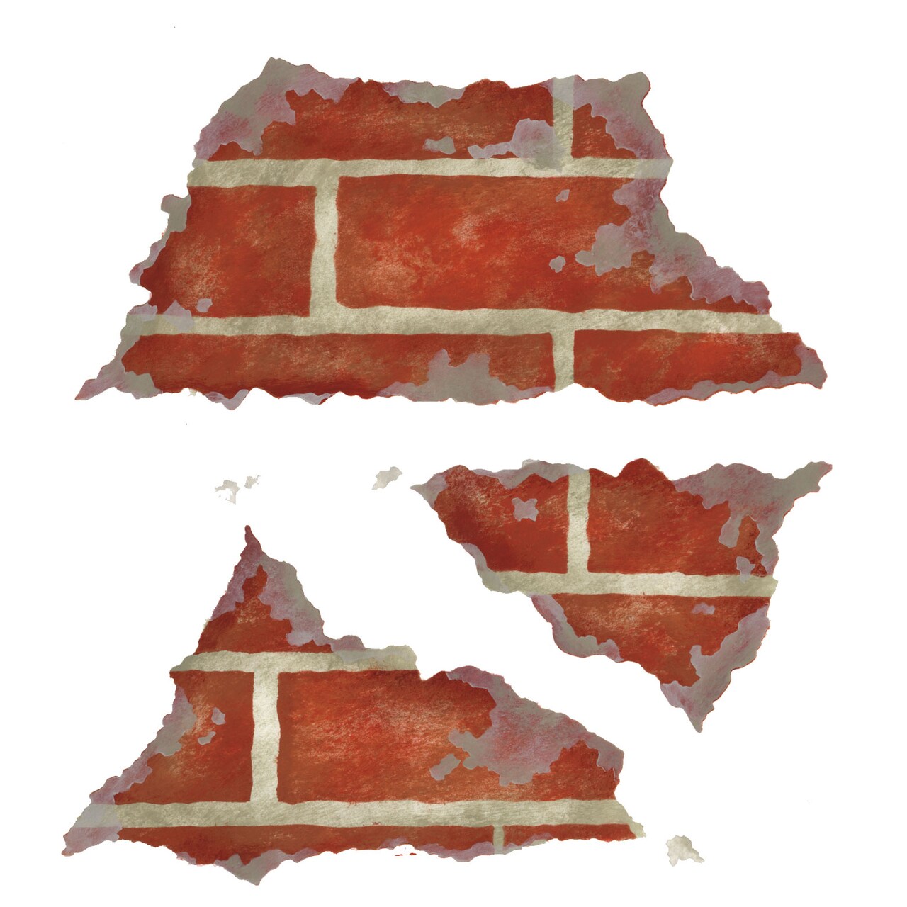 Triple Crumbling Brick Wall Stencil | 3035 by Designer Stencils | Pattern Stencils | Reusable Stencils for Painting | Safe & Reusable Template for Wall Decor | Try This Stencil Instead of a Wallpaper | Easy to Use & Clean